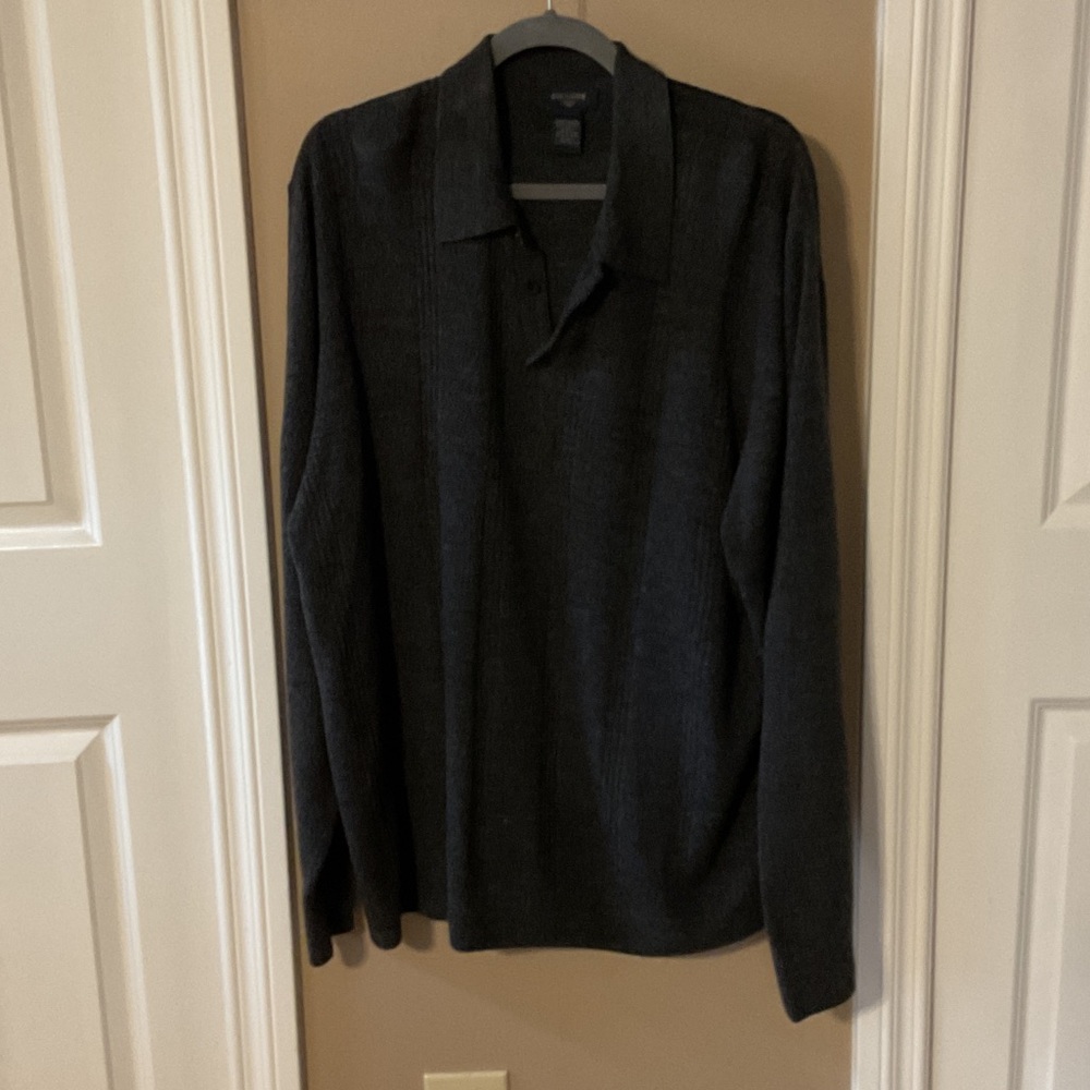 Dockers Charcoal Long Sleeve 3 button Sweater